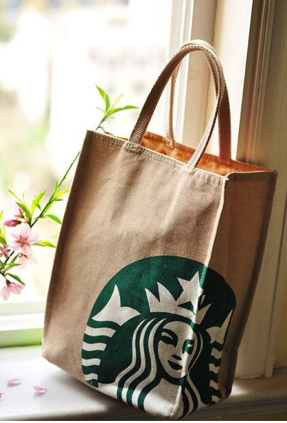 【貓凱特韓國文具精品】Starbucks星巴克 厚實耐用帆布手拎袋 便當袋 小號